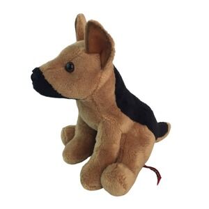 Douglas Prince German Shepherd Plush 7" Sitting Tan Black Dog Stuffed Animal